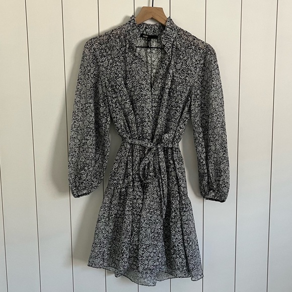 Maje Floral Print Devore Mini Dress - Picture 2 of 4